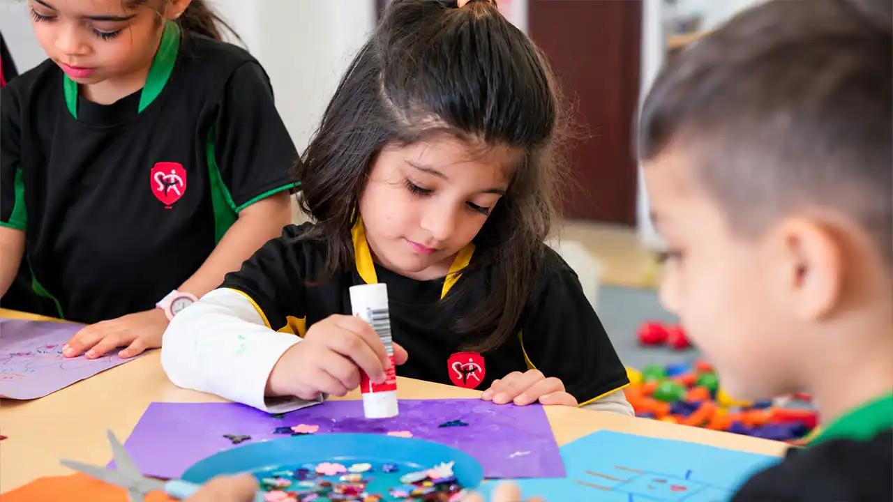 BSO schools Dubai: early years pupils working on a craft activity
