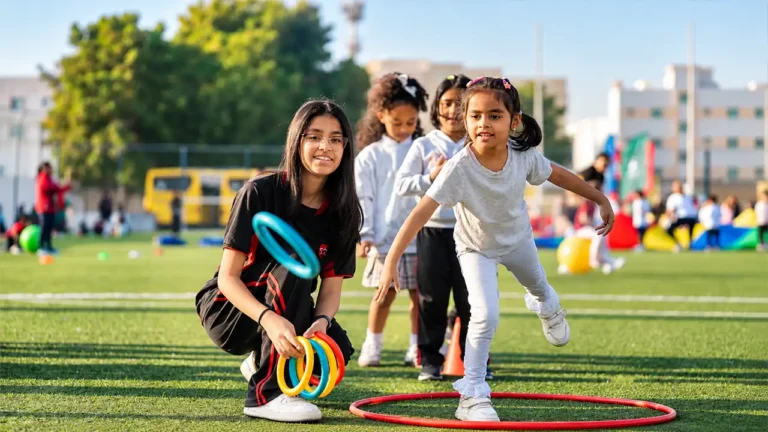 School groups in UAE: students taking part in an outdoor sports activity